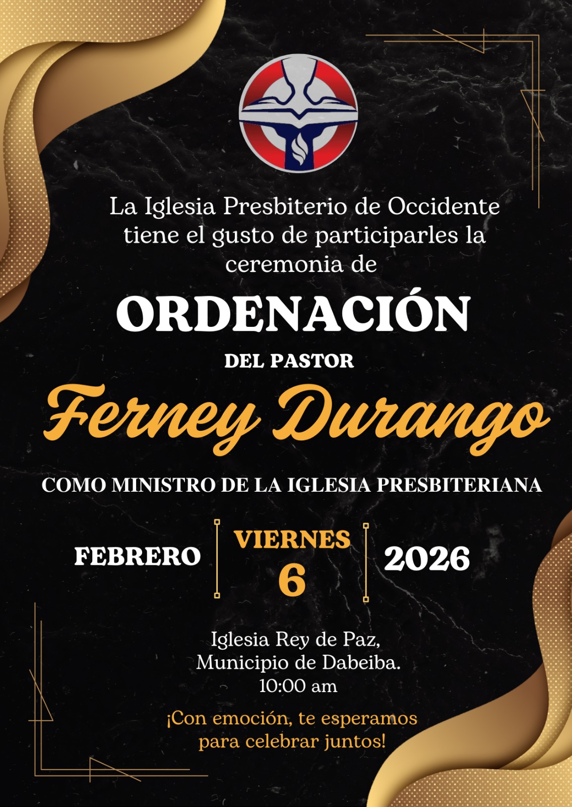 Ordenación Pastor Ferney Durango